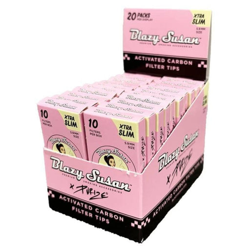 Filtros de Carbón Blazy Susan x Purize – Xtra Slim Rosa – Vuelo 420 Smoke Shop México