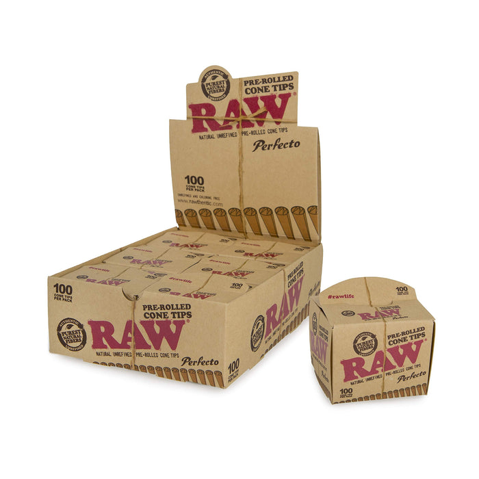 Filtros RAW Pre-rolados Caja – Perfecto – 6 paquetes de 100 – Vuelo 420 Smoke Shop México