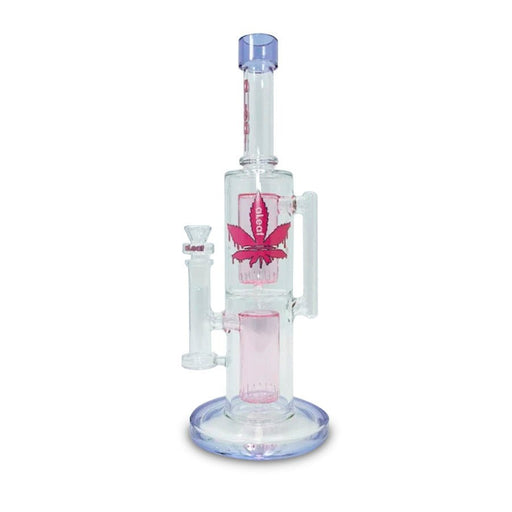 Bong aLeaf Double Ripple 14.6" – Rosa – Vuelo 420 Smoke Shop México