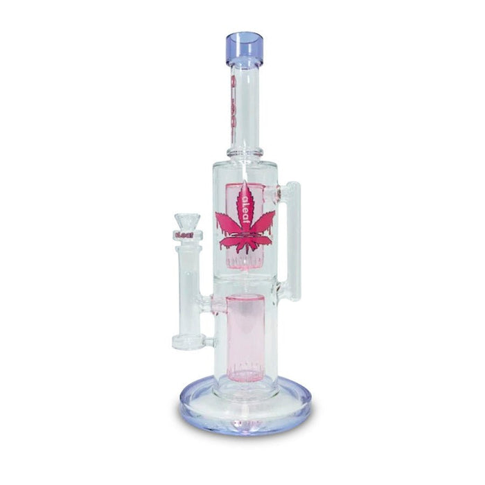 Bong aLeaf Double Ripple 14.6" – Rosa – Vuelo 420 Smoke Shop México