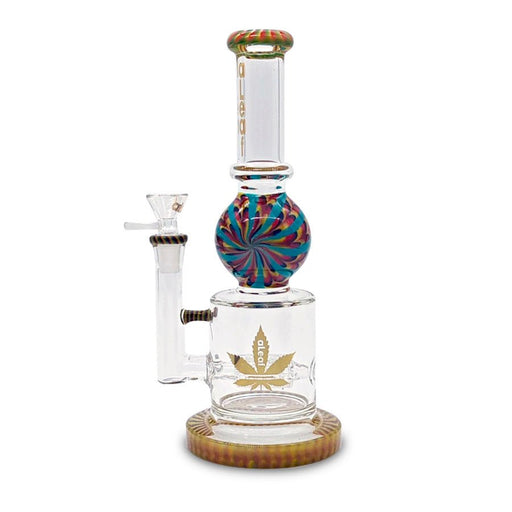 Bong aLeaf Swirl Wigwag 9.5" – Diseño B – Vuelo 420 Smoke Shop México
