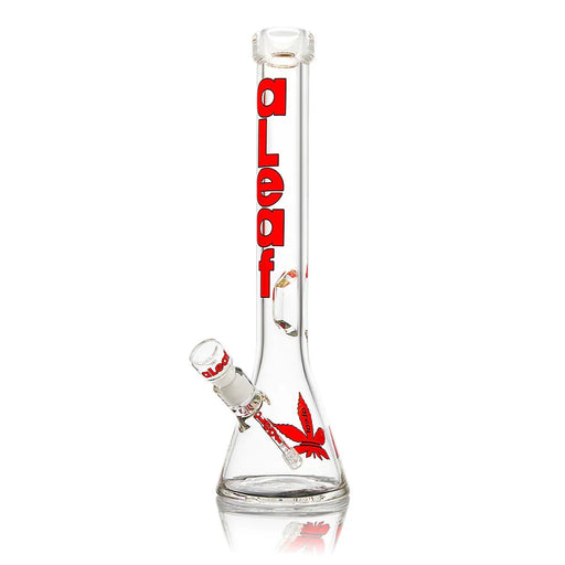Bong aLeaf Beaker 18" Vidrio 9mm – Rojo – Vuelo 420 Smoke Shop México