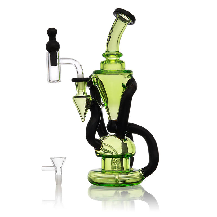 aLeaf The Dalia - 6.5" Recycler Bong de Doble Cámara (Wax y Hierbas Secas)