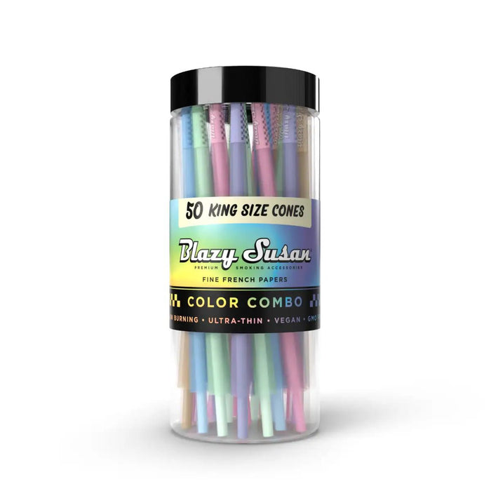 Blazy Susan - 50 Conos de Colores (King Size, 1 1/4, 98mm, 53mm)