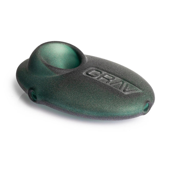 Pipa Grav Labs Pebble Spoon Sandblasted de Vidrio – Verde Lago – Vuelo 420 Smoke Shop México