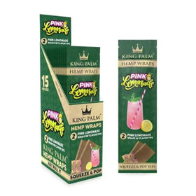 King Palm Hemp Wraps de 2 piezas por paquete en caja de 15 paquetes de sabor Peach Pineapple
