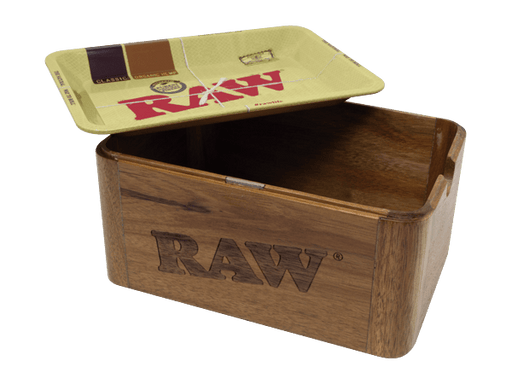 Caja RAW Cache Box con Tapa Charola – Vuelo 420 Smoke Shop México