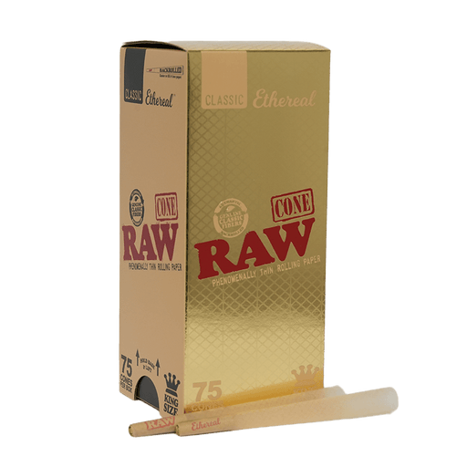 Conos RAW Ethereal Pre-rolados – 1¼ – 75 conos – Vuelo 420 Smoke Shop México