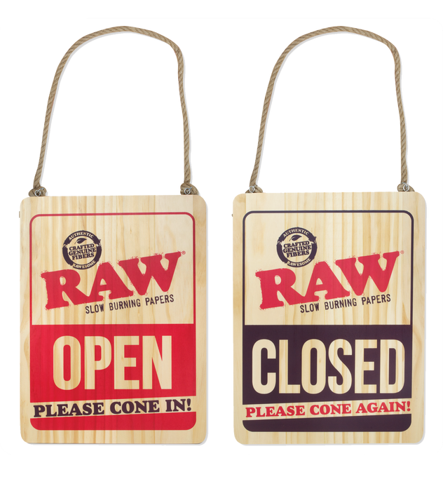 Letrero de Madera RAW Open / Closed – Vuelo 420 Smoke Shop México
