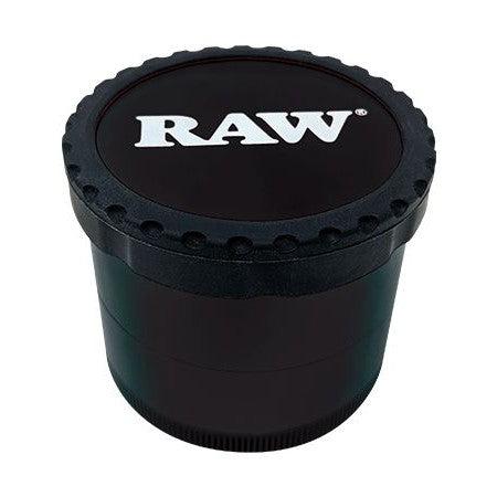 RAW LIFE es un grinder modular para hierbas secas (cannabis) en color negro