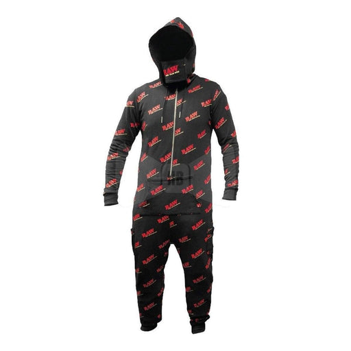Pijama RAW Black Onesie en color negro con letras rojas (ropa para dormir)