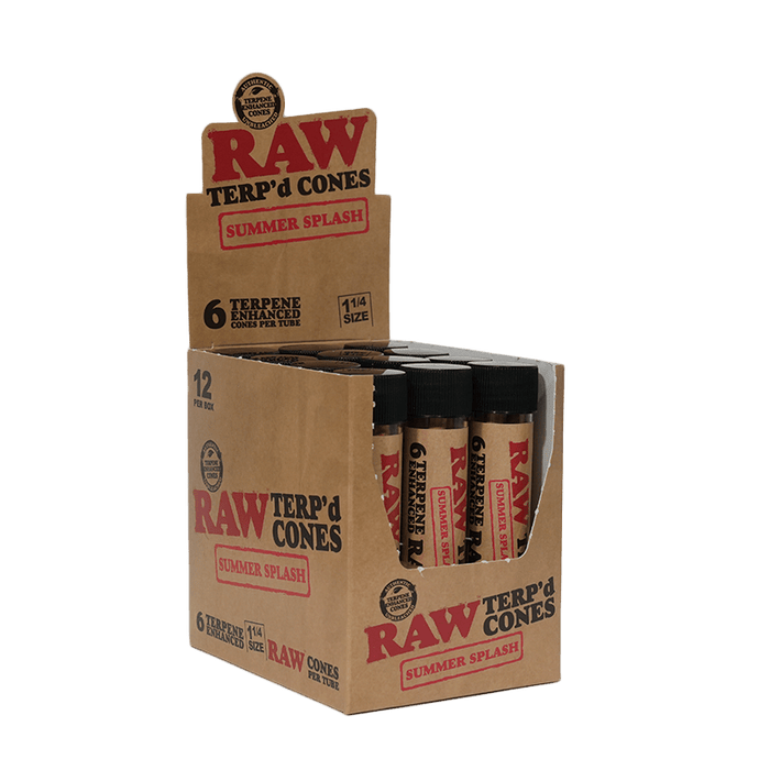 RAW TERP'd - 6 Conos con Terpenos Tamaño 1¼ (Caja de 12 pz)