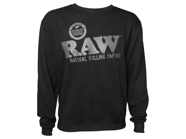 Sudadera Crewneck RAW Negra – Clásica – S – Vuelo 420 Smoke Shop México