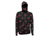 Hoodie RAW Rawlers color rojo con logo RAW y bandeja para enrollar