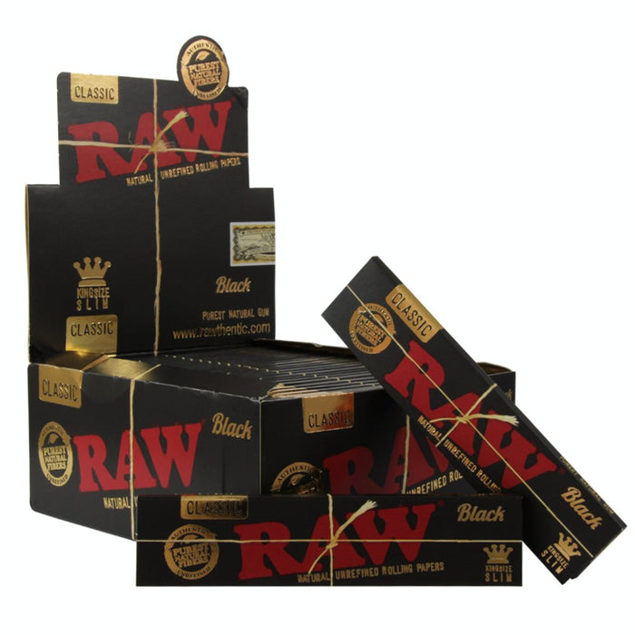 Papeles RAW King Size Caja – Black Organic KS Slim (50 pz) – Vuelo 420 Smoke Shop México