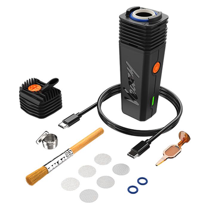 Vaporizador para hierbas secas Veazy de Storz & Bickel en color negro con accesorios