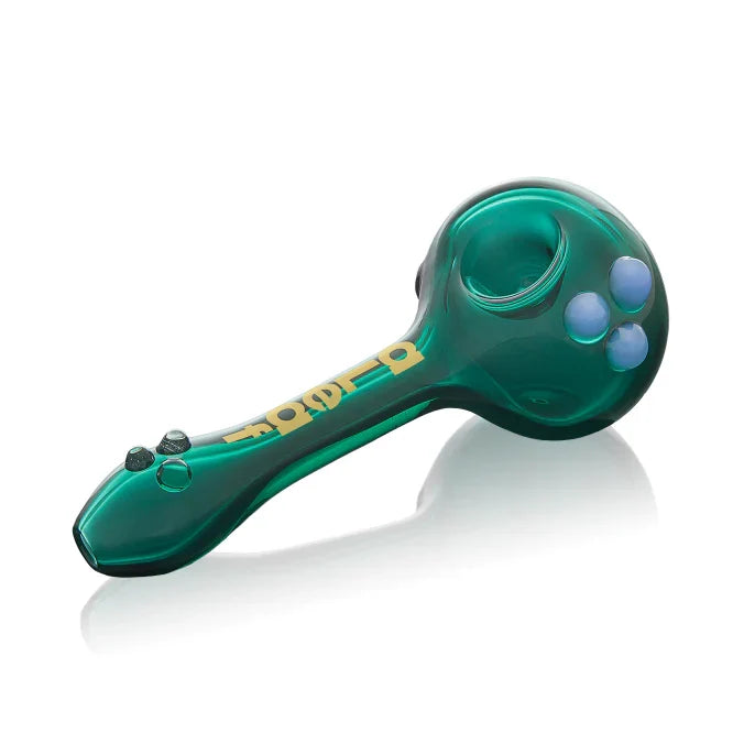 Pipa aLeaf Big Bold Spoon 5" de Vidrio – Turquesa – Vuelo 420 Smoke Shop México