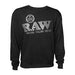 Sudadera Crewneck RAW Negra – Con bolsillo de cierre – 2XL – Vuelo 420 Smoke Shop México
