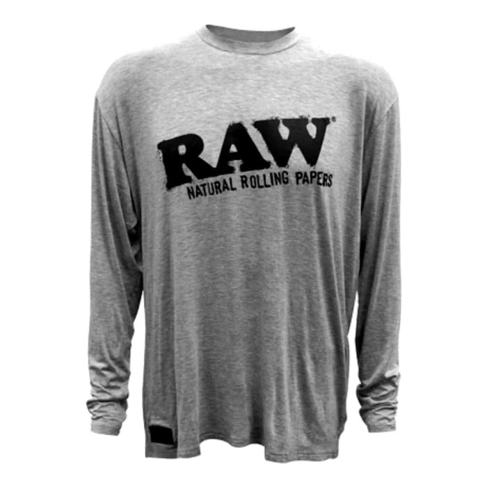 Playeras RAW de Manga Corta y Manga Larga – Manga Larga Gris Jaspeado – 2XL – Vuelo 420 Smoke Shop México