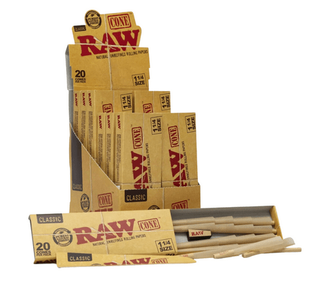 Conos RAW Pre-rolados Caja 12 x 20 (240) – Classic 1¼ – Vuelo 420 Smoke Shop México