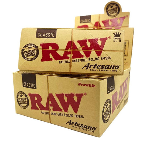 Papeles RAW Artesano Caja 15 pz – Classic King Size Slim – Vuelo 420 Smoke Shop México