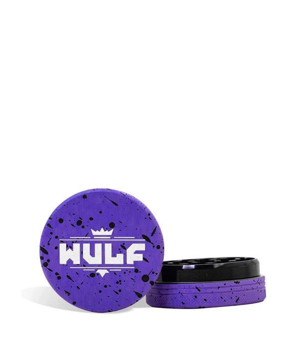 Grinder Wulf 2 Piezas 50mm Splatter – Morado con Negro – Vuelo 420 Smoke Shop México