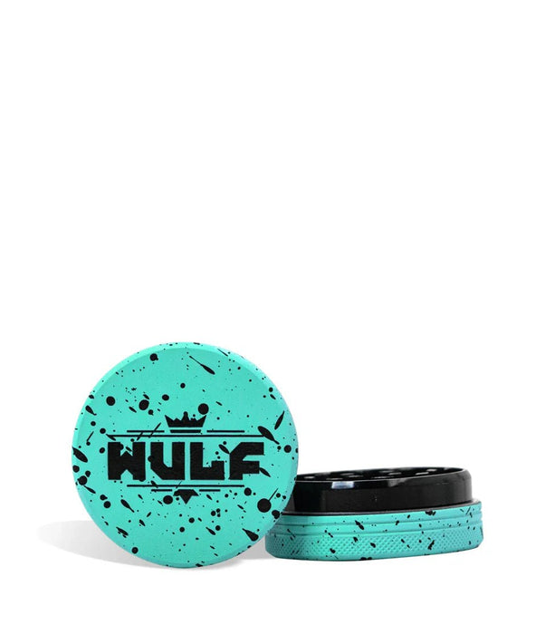 Grinder Wulf 2 Piezas 50mm Splatter – Turquesa con Negro – Vuelo 420 Smoke Shop México