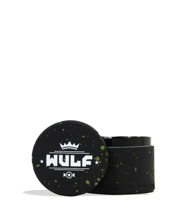 Grinder Wulf 4 Piezas 50mm Splatter – Negro con Verde – Vuelo 420 Smoke Shop México