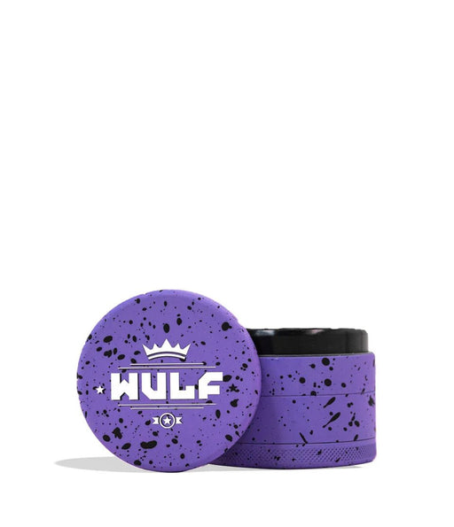Grinder Wulf 4 Piezas 50mm Splatter – Morado con Negro – Vuelo 420 Smoke Shop México