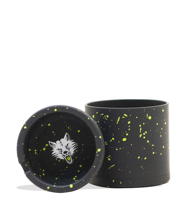 Grinder Wulf 4 Piezas 65mm con Cenicero Splatter – Negro con Verde – Vuelo 420 Smoke Shop México