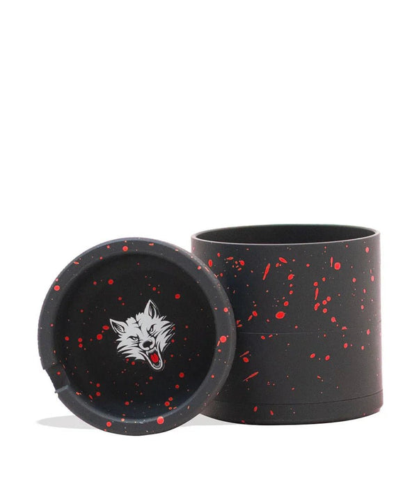 Grinder Wulf 4 Piezas 65mm con Cenicero Splatter – Negro con Rojo – Vuelo 420 Smoke Shop México