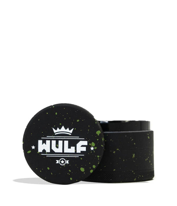 Grinder Wulf 4 Piezas 65mm Splatter – Negro con Verde – Vuelo 420 Smoke Shop México